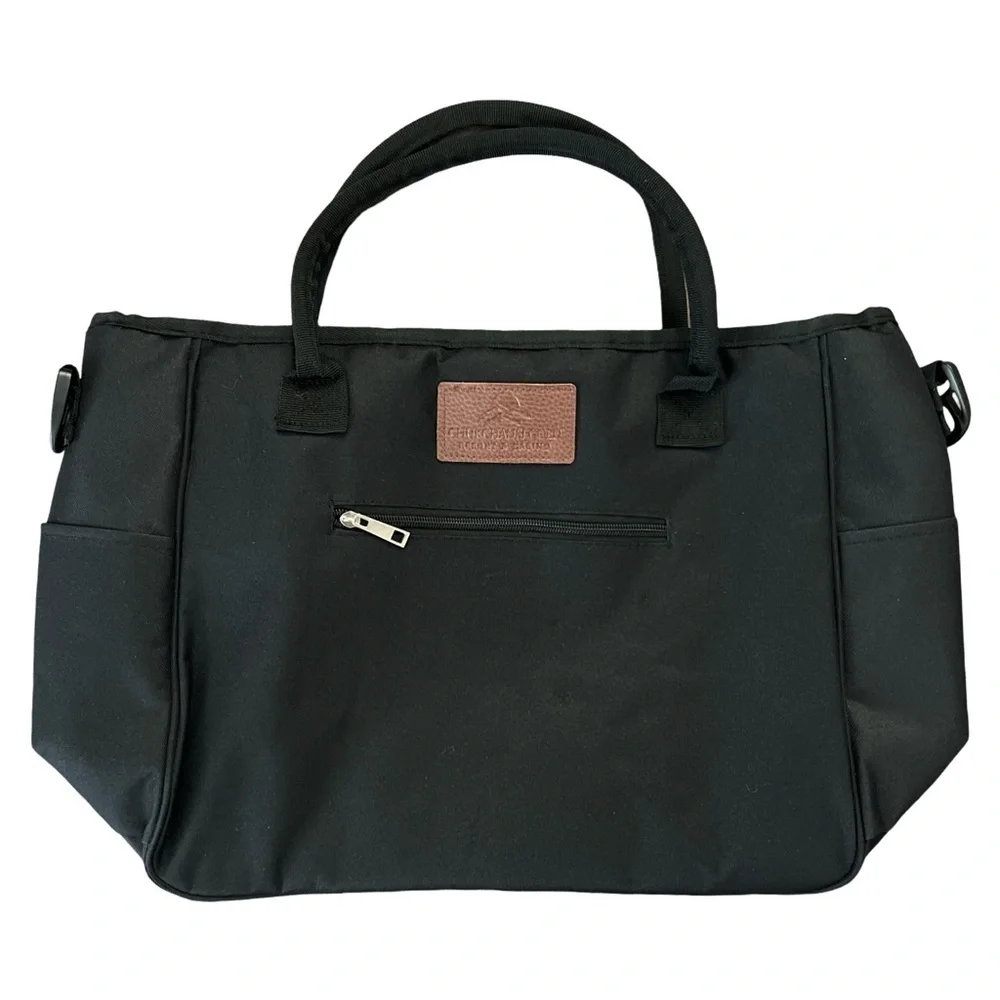 Black Zippered Tote Shoulder Crossbody Travel Bag Chukchansi Casino - Picture 1 of 7